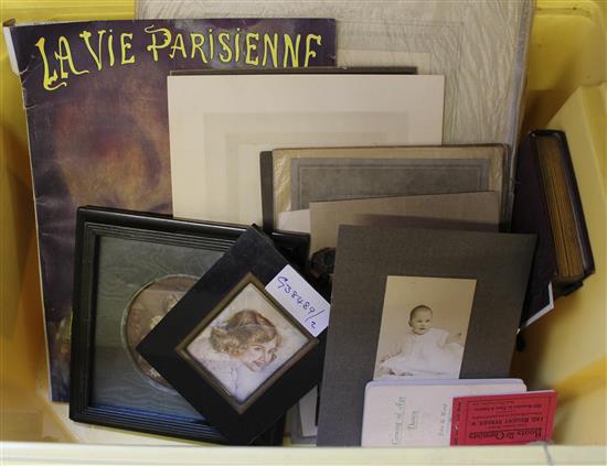 Collection of photos including Doris Fenton (stage name) & La Vie Parisienne magazine